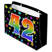 星+カラフルレインボーパターン「42」イベント番号 ラージペーパーバッグ (裏面アングル)