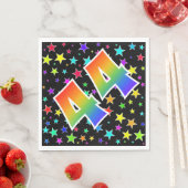 星+カラフルレインボーパターン"44"イベント番号 スタンダードランチョンナプキン (インサイチュ)