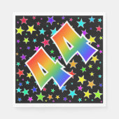 星+カラフルレインボーパターン"44"イベント番号 スタンダードランチョンナプキン (正面)