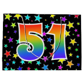 星+カラフルレインボーパターン"51"イベント番号 ラージペーパーバッグ (裏面)