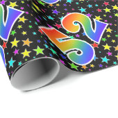 星+カラフルレインボーパターン"52"イベント番号 ラッピングペーパー (ロールコーナー)