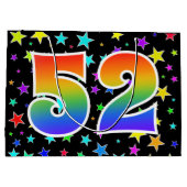 星+カラフルレインボーパターン"52"イベント番号 ラージペーパーバッグ (裏面)