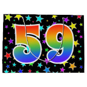 星+カラフルレインボーパターン"59"イベント番号 ラージペーパーバッグ (裏面)