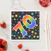 星+カラフルレインボーパターン「70」イベント番号 スタンダードランチョンナプキン (インサイチュ)