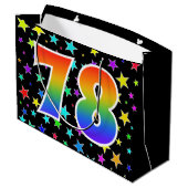 星+カラフルレインボーパターン"78"イベント番号 ラージペーパーバッグ (裏面アングル)