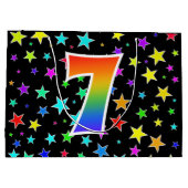 星+カラフルレインボーパターン「7」イベント番号 ラージペーパーバッグ (裏面)