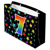 星+カラフルレインボーパターン「7」イベント番号 ラージペーパーバッグ (裏面アングル)