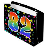 星+カラフルレインボーパターン"82"イベント番号 ラージペーパーバッグ (裏面アングル)