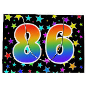 星+カラフルレインボーパターン"86"イベント番号 ラージペーパーバッグ (裏面)
