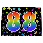 星+カラフルレインボーパターン"88"イベント番号 ラージペーパーバッグ (裏面)