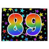 星+カラフルレインボーパターン"89"イベント番号 ラージペーパーバッグ (裏面)
