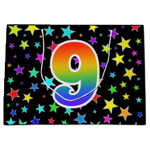 星+カラフルレインボーパターン「9」イベント番号