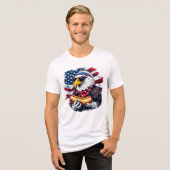 星、ストライプ星、目まい トライブレンドＴシャツ (正面全面)