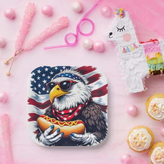 星、ストライプ星、目まい ペーパープレート (パーティー)