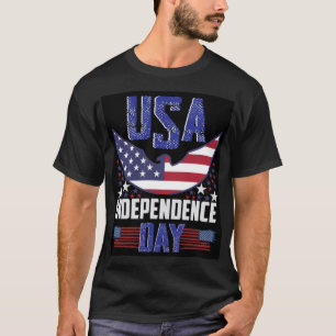 星、ストライプ自由:アメリカ独立記念日 Tシャツ