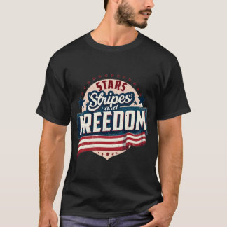 星、ストライプ自由 Tシャツ