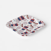 星、ストライプ、シズル – 愛国的な饗宴 ペーパープレート (傾斜あり)