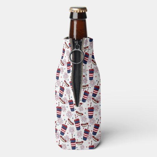 星、ストライプ、シズル – 愛国的な饗宴 ボトルクーラー (ボトル裏面)