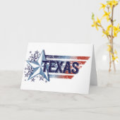 星-テキサス州が付いているヴィンテージ米国の旗 カード (黄色い花)
