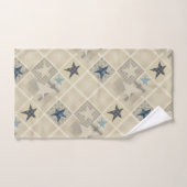 星、パッチワーク、ブルーバスタオオルセット バスタオルセット (ハンドタオル)