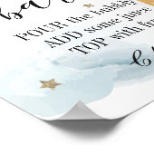 星&ブルークラウドベビーシャワーママモーサバー ポスター (角)