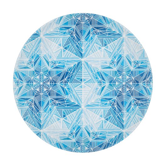 星、凍ってい雪のシームレスなパターン。 カッティングボード (正面)