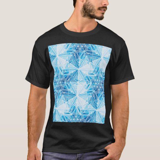 星、凍ってい雪のシームレスなパターン。 Tシャツ (正面)
