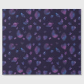 星、惑星、ハート ラッピングペーパー (フラット)