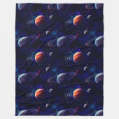 星、惑星、銀河系、宇宙をテーマにした フリースブランケット (正面)