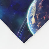 星、惑星、銀河系、宇宙をテーマにした フリースブランケット (角)