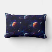 星、惑星、銀河系、宇宙をテーマにした ランバークッション (正面)