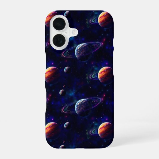 星、惑星、銀河、宇宙テーマ iPhone 16ケース (裏面)