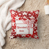 星，星，ファンタジー，光沢，赤，クリスマス，スマイル クッション (ブランケット)