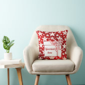 星，星，ファンタジー，光沢，赤，クリスマス，スマイル クッション (椅子)