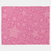 星，星，星 – ピンク フリースブランケット (正面(横))