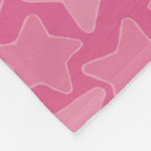 星，星，星 – ピンク フリースブランケット (角)