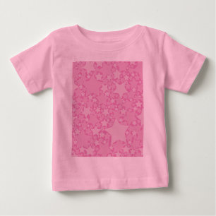 星,星,星 – ピンク ベビーTシャツ