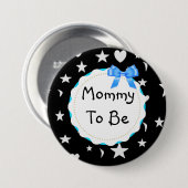 星、月およびハートであるお母さんはボタンがかかります 缶バッジ (正面&裏面)