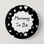 星、月およびハートであるお母さんはボタンがかかります 缶バッジ (正面)