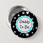 星、月およびハートであるお父さんはボタンがかかります 缶バッジ (正面&裏面)