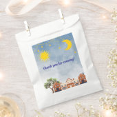 星、月、太陽をテーマにした赤ちゃんシャワー フェイバーバッグ (クリップ留めされた状態)