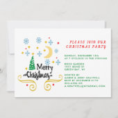 星、月、雪の結晶、そして楽しいクリスマス、ZPR 招待状 (正面)