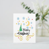 星、月、雪の結晶、メリークリスマス、ZSSG シーズンポストカード (スタンド正面)