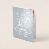 星、月、雪片、クリスマスシルバー、ZSSG 箔カード (正面)