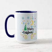 星、月、雪片、メリークリスマス、ZSSG マグカップ (左)