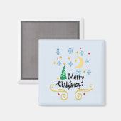 星、月、雪片、メリークリスマス、ZSSG マグネット (正面/裏面)