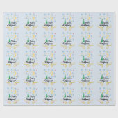 星、月、雪片、メリークリスマス、ZSSG ラッピングペーパー (フラット)