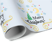 星、月、雪片、メリークリスマス、ZSSG ラッピングペーパー (ロールコーナー)