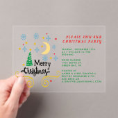星、月、雪、メリークリスマス アクリル招待状 (インサイチュ (ポータブル))