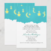 星 月 雲のベビーシャワー招待状 招待状 (正面/裏面)